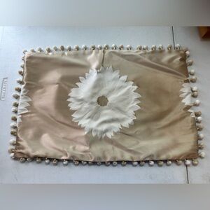 Elegant Cream and Tan Decorative Lumbar Pillow Cover